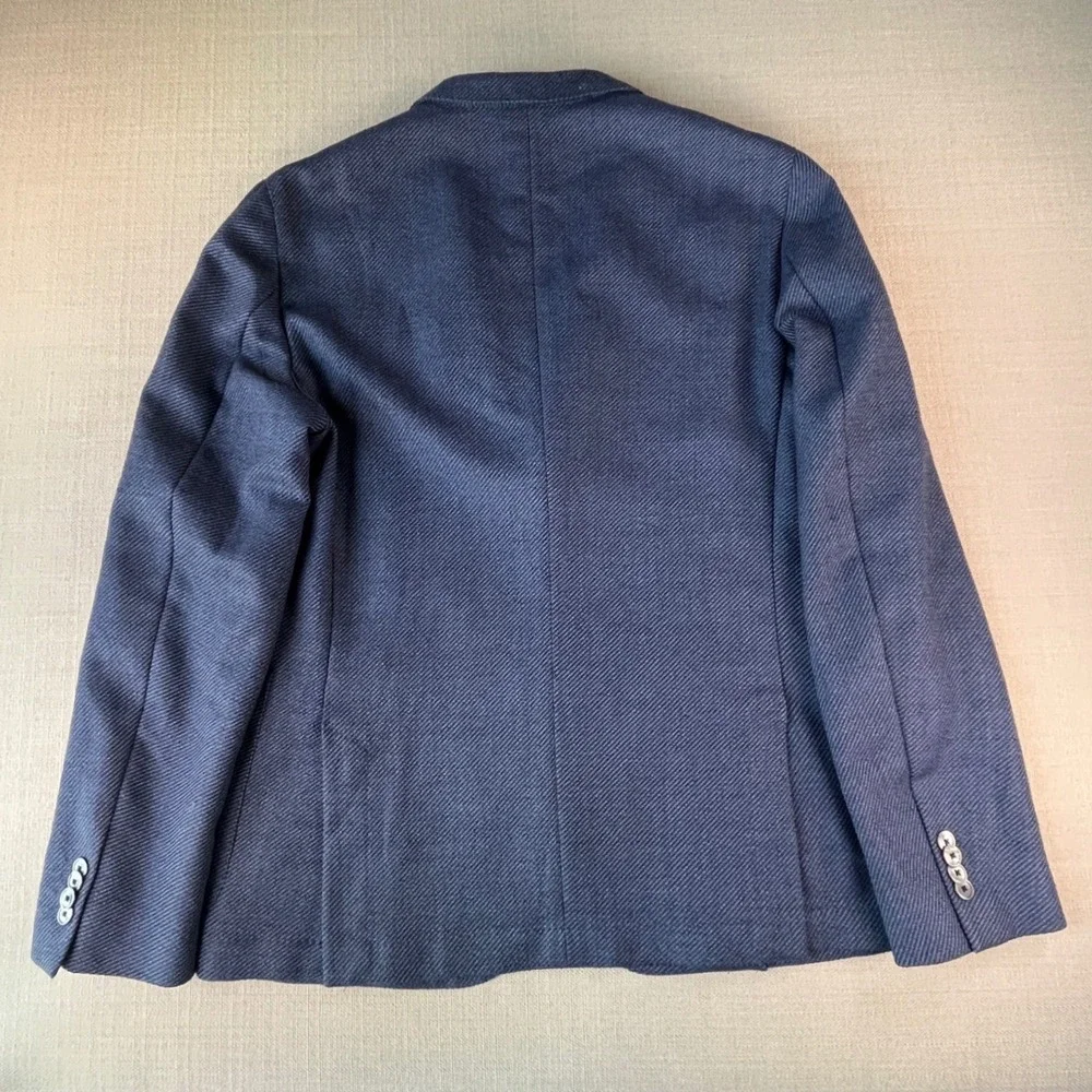 Hugo Boss Blazer Mens 40R Blue Nold2 Slim Fit Textured Two Button Sport Coat